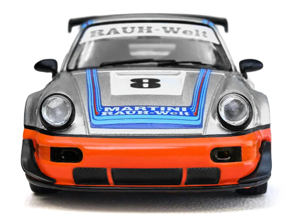 RWB 964 #8 "Ichiban Boshi - Martini Racing" Silver Metallic with Stripes 1/64 Diecast Model Car by Model Model