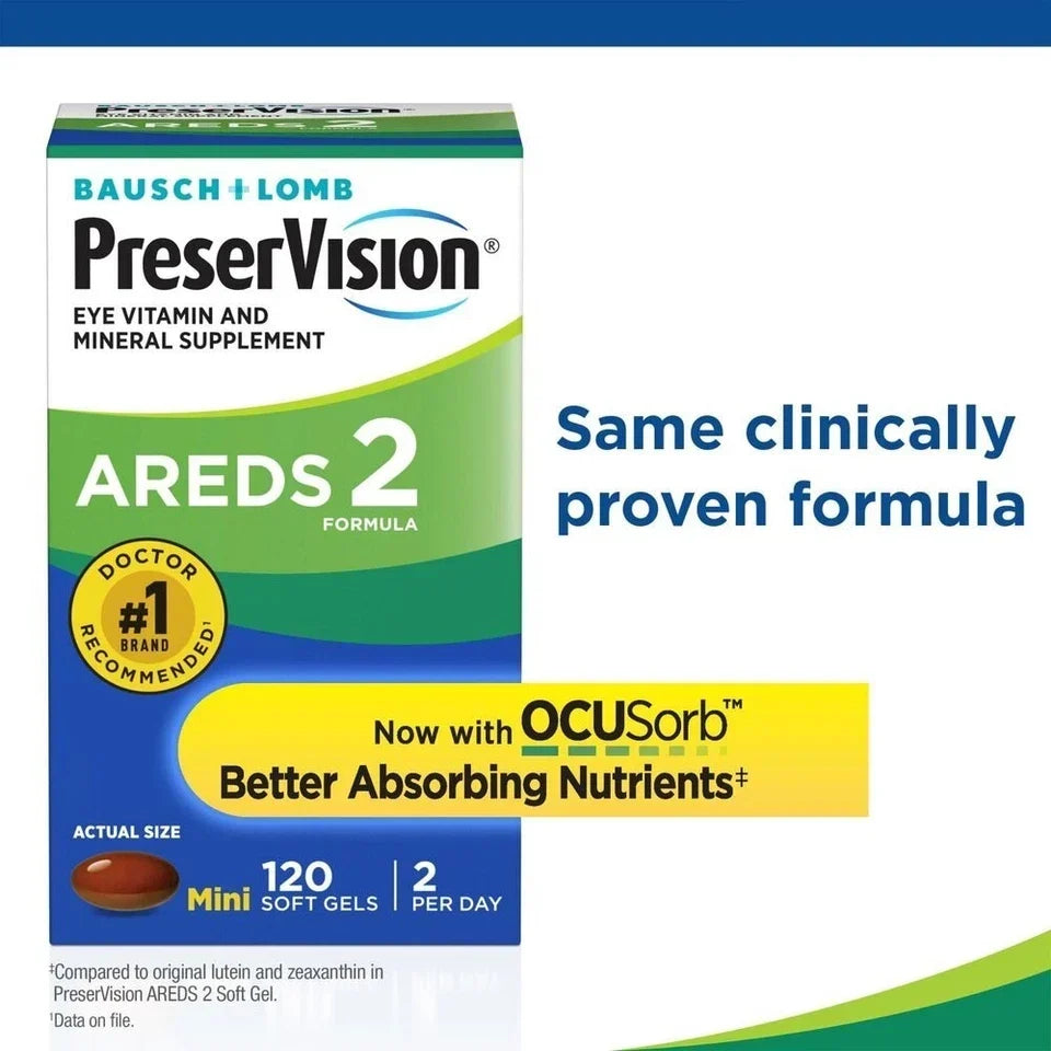 PreserVision Areds 2 Formula Eye Vitamin & Mineral Supplement Soft-Gels, 120