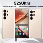 S25 Ultra High Quality Unlocked Smartphone Dual SIM S25 Ultra Cell Phones 16GB+1TB Gaming Mobile Phones Color: Black