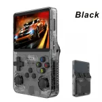 Open Source R36S Retro Handheld Video Game Console Linux System 3.5 Inch IPS Screen Portable Pocket Video Player R35S 64GB Games Color : Black