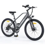 MileTrail Electric Mountain Bike 250W 36V 13Ah Battery 25km/h Front Suspension 7-Speed Hydraulic Disc Brakes Color : Gray