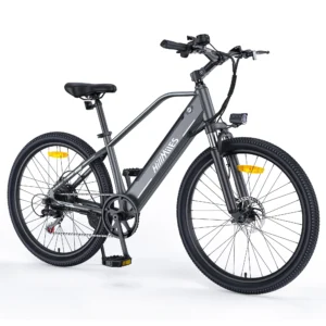 MileTrail Electric Mountain Bike 250W 36V 13Ah Battery 25km/h Front Suspension 7-Speed Hydraulic Disc Brakes Color : Gray